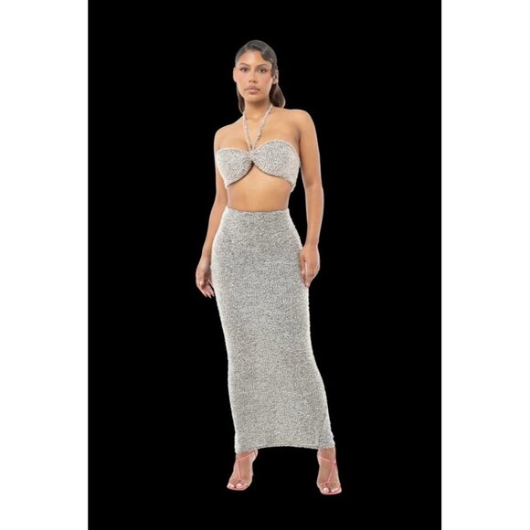 Cou Coo Halter Top in Silver - Picture 2 of 5